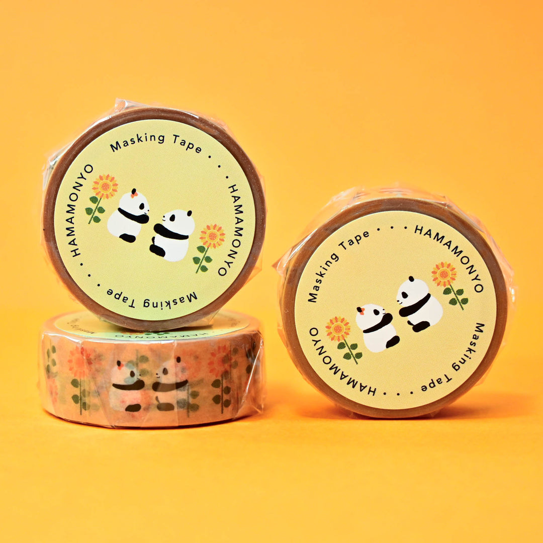 Hamamonyo Sunflower Pandas Washi Tape