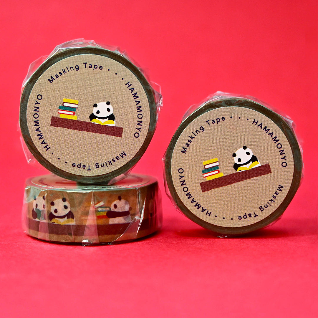 Hamamonyo Reading Pandas Washi Tape