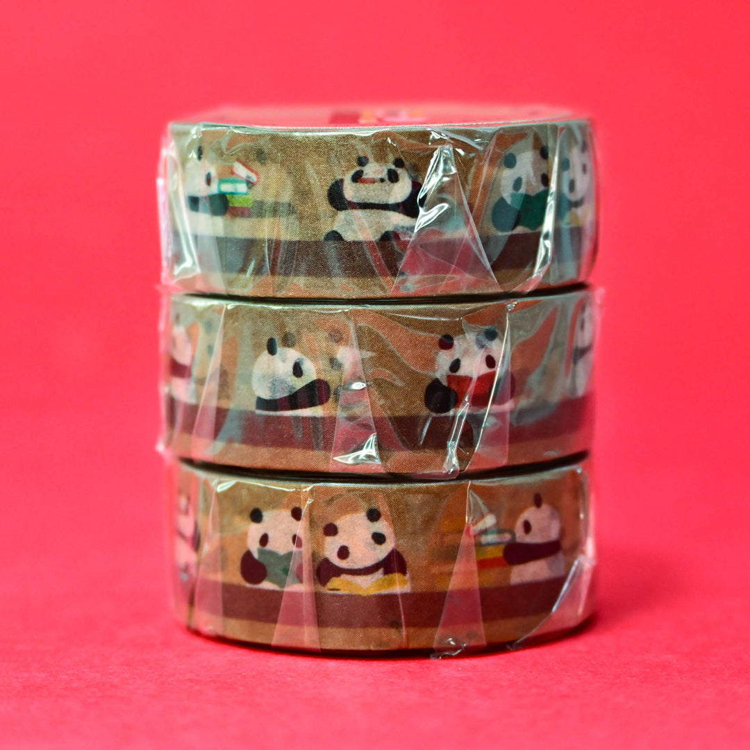 Hamamonyo Reading Pandas Washi Tape