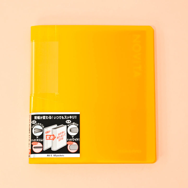 NOVITA Yellow Clear Pockets Binder A6 (60 pockets!)