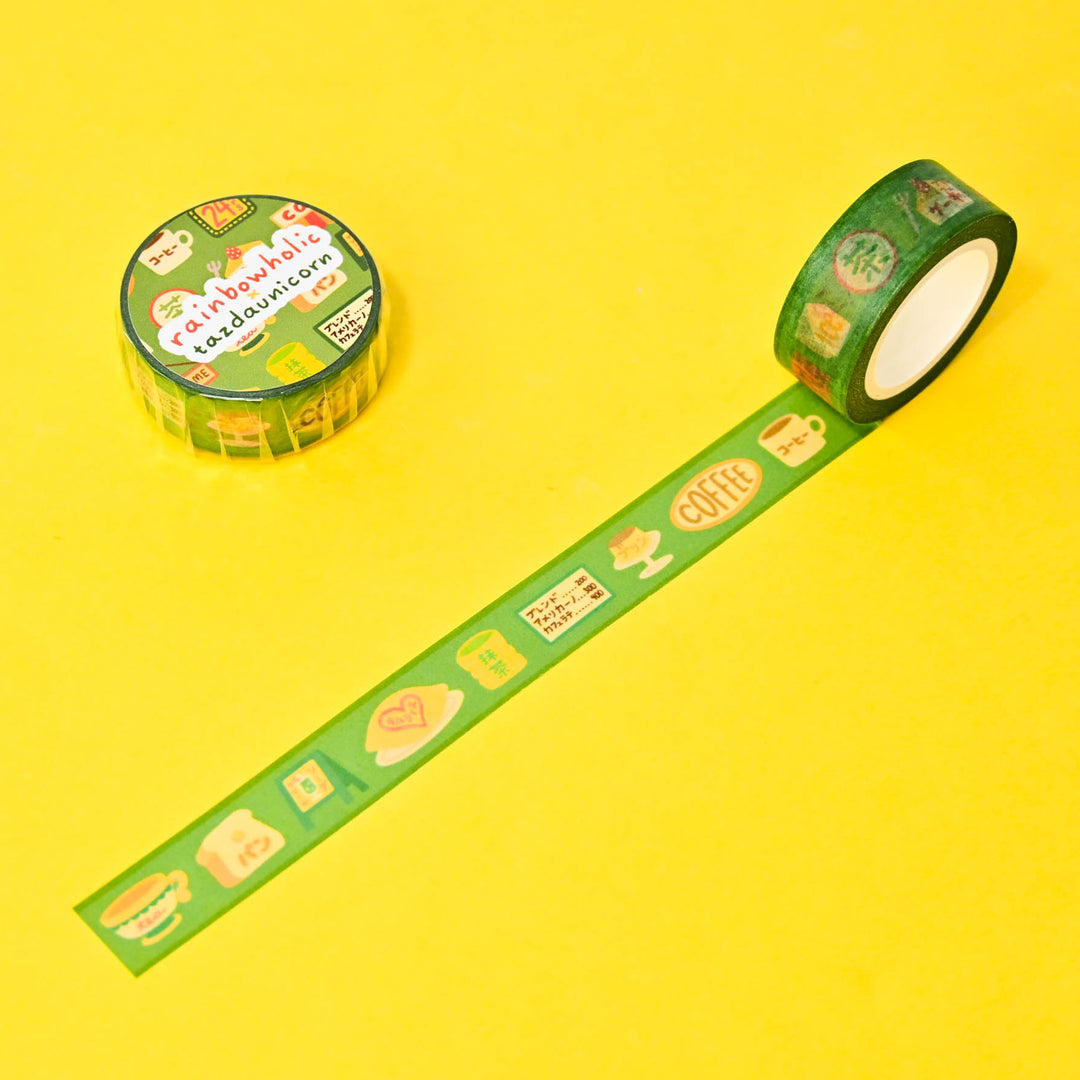(MT149) Rainbowholic x Tazdaunicorn Retro Kissaten (Café) Washi Tape