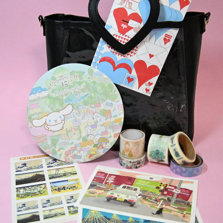 [Pre-loved] Mixed Stationery Set with Cute Bag