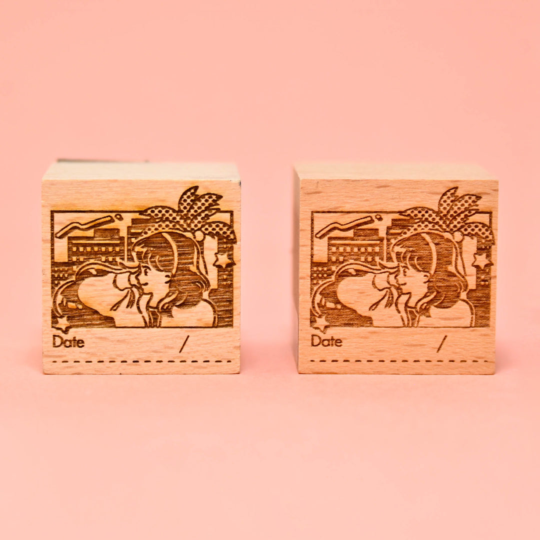 Artec Summer Night City Pop Wooden Date Stamp
