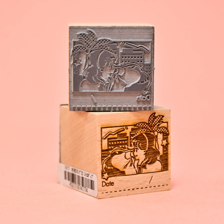 Artec Summer Night City Pop Wooden Date Stamp