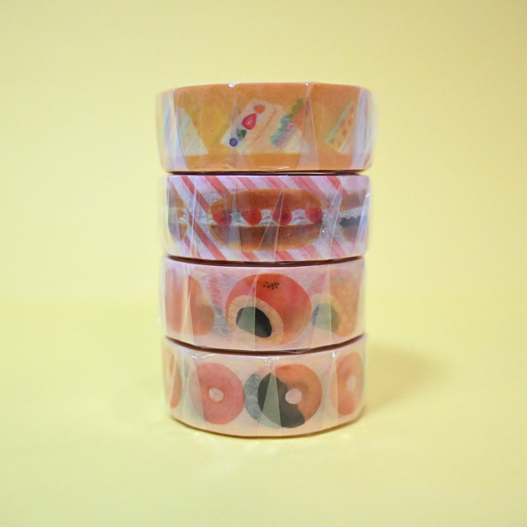 Furukawa Shiko Kamisei Pan Sweets Pastry Washi Tape Set of 4