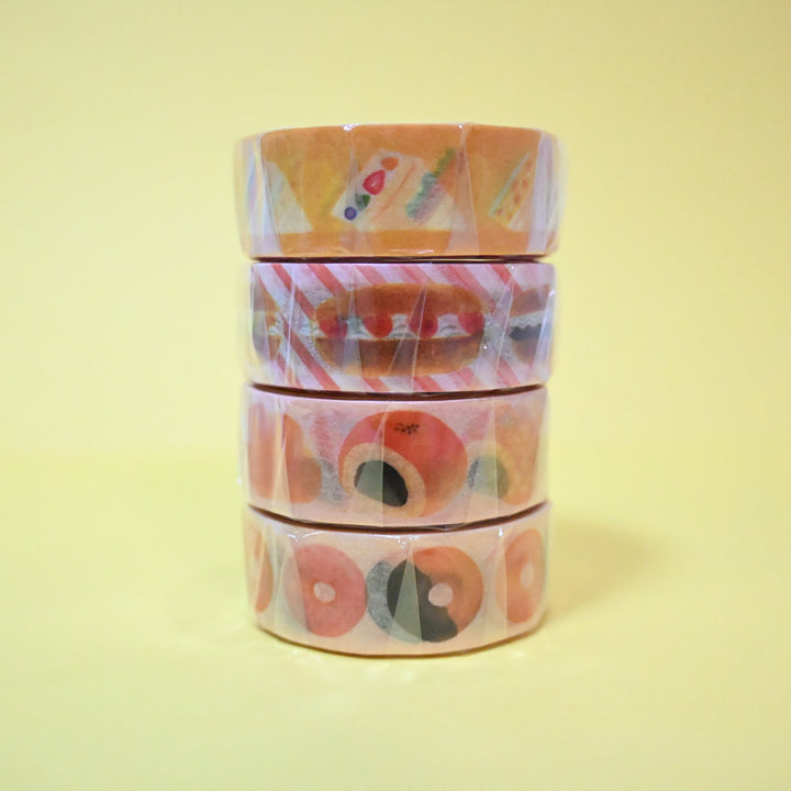 Furukawa Shiko Kamisei Pan Sweets Pastry Washi Tape Set of 4