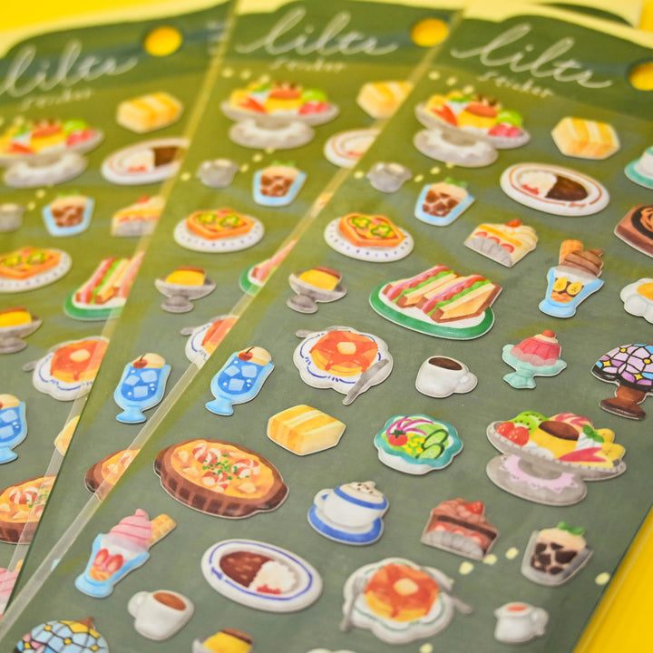 MINDWAVE lilts Japanese Retro Café 3D Sticker Sheet