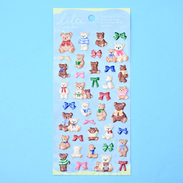MINDWAVE lilts Stuffed Bears 3D Sticker Sheet