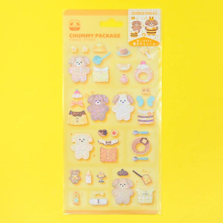 Q-LiA Chummy Package Dog Honey Bee Dress-up Sticker Sheet