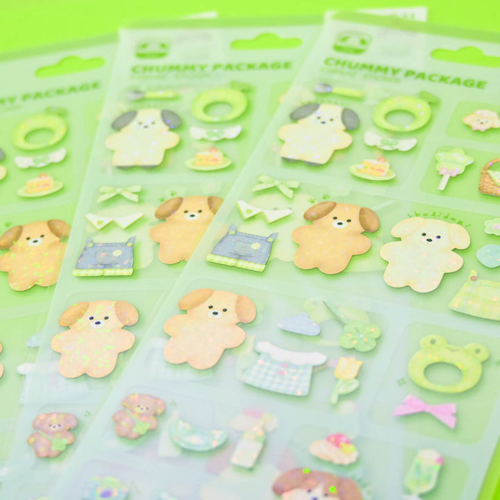 Q-LiA Chummy Package Dog Cream Soda Dress-up Sticker Sheet