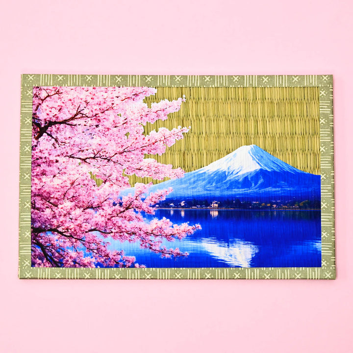 Mount Fuji with Cherry Blossoms Tatami Postcard