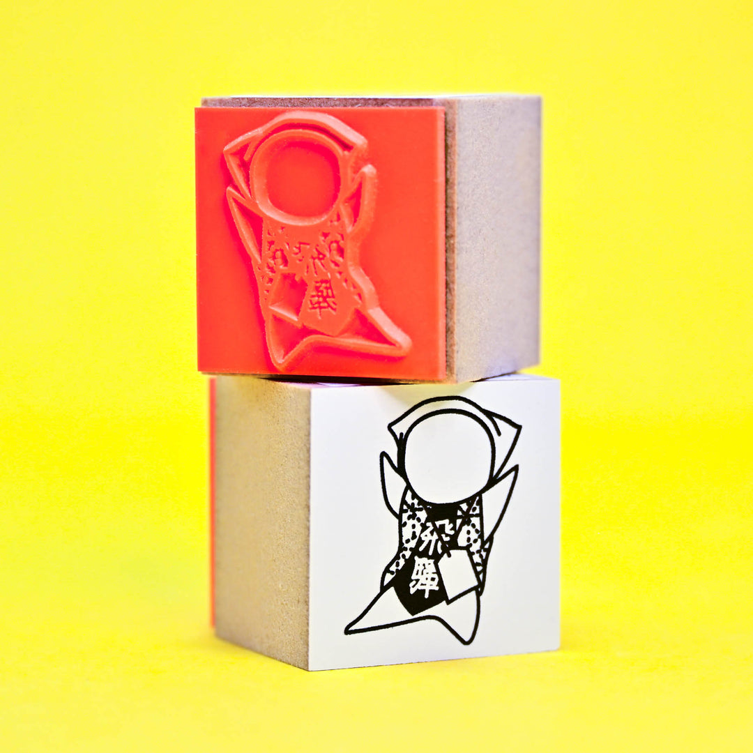 HI MOJIMOJI Sarubobo Doll Wooden Rubber Stamp