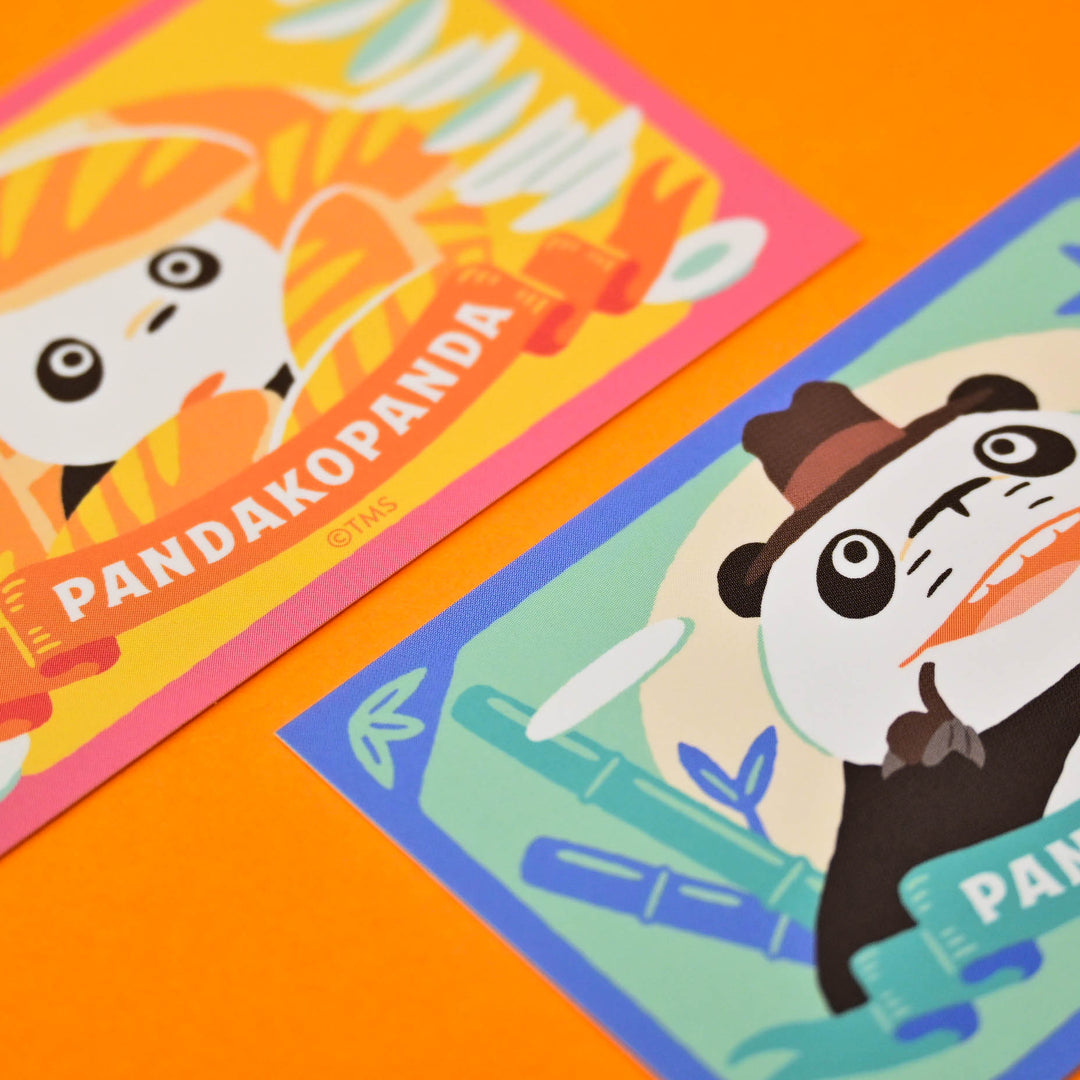 Pandakopanda Retro Sticker (Bread &amp; Bamboo) (2 pcs.)