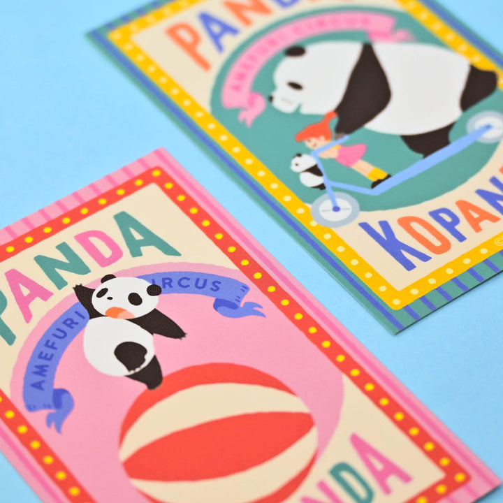 Pandakopanda Retro Sticker (Amefuri Circus) (2 pcs.)