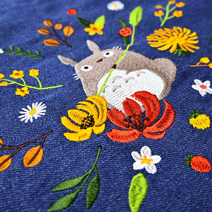 Ghibli My Neighbor Totoro Flowers Embroidered Tote Bag