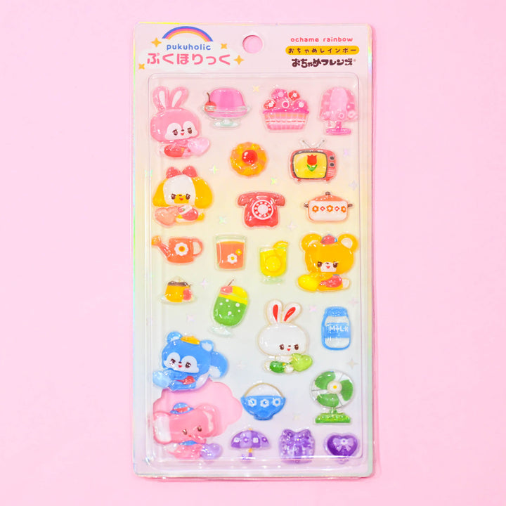 Rainbowholic × Ochame Friends プクホリック 3Dステッカー (4種)