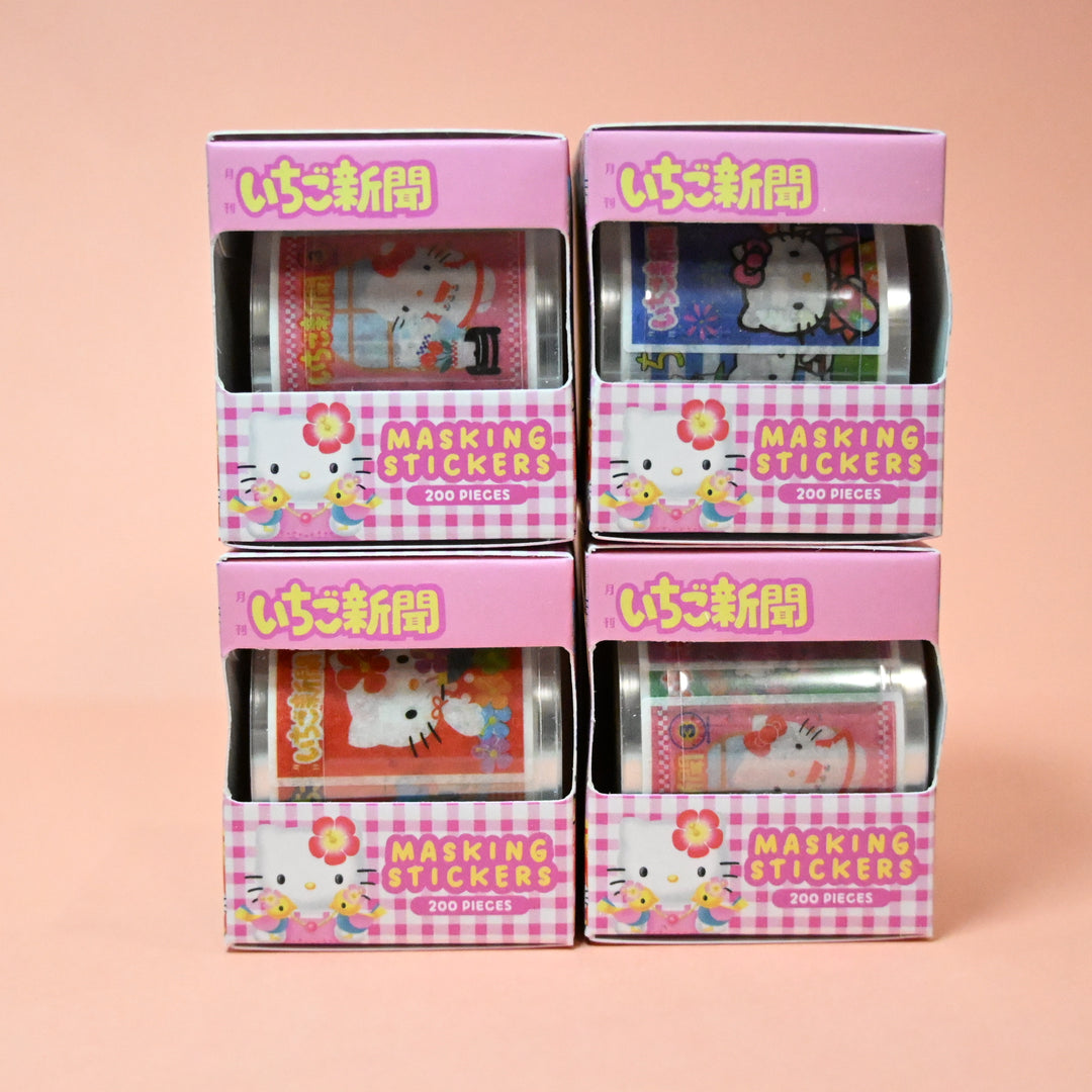 sun-star Hello Kitty Strawberry News Pink Masking Stickers Multiple Designs