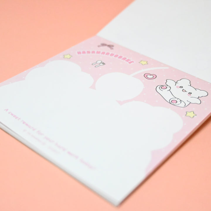 Hanamaruobake Pink Square Memo Pad