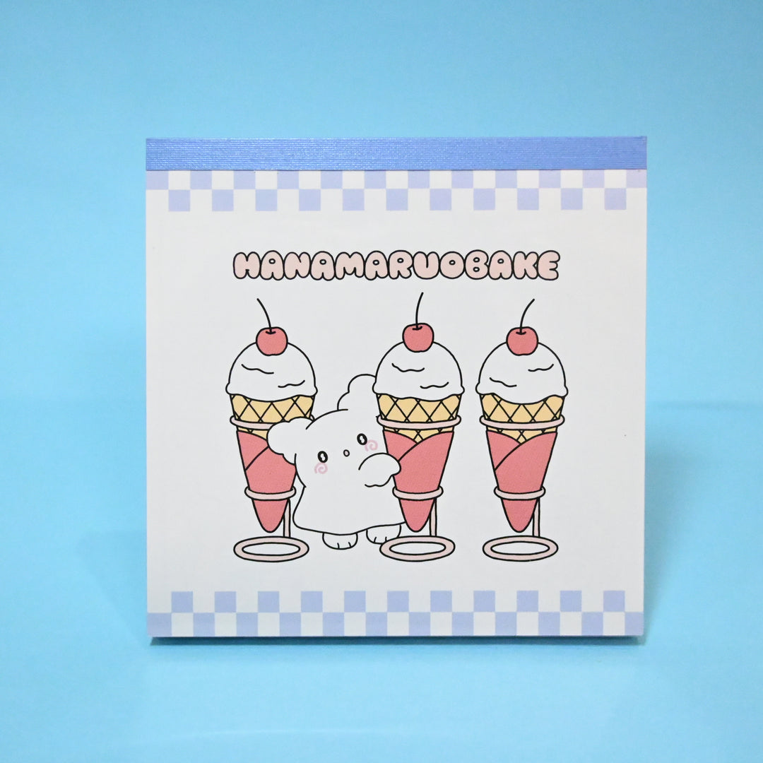 Hanamaruobake Blue Square Memo Pad