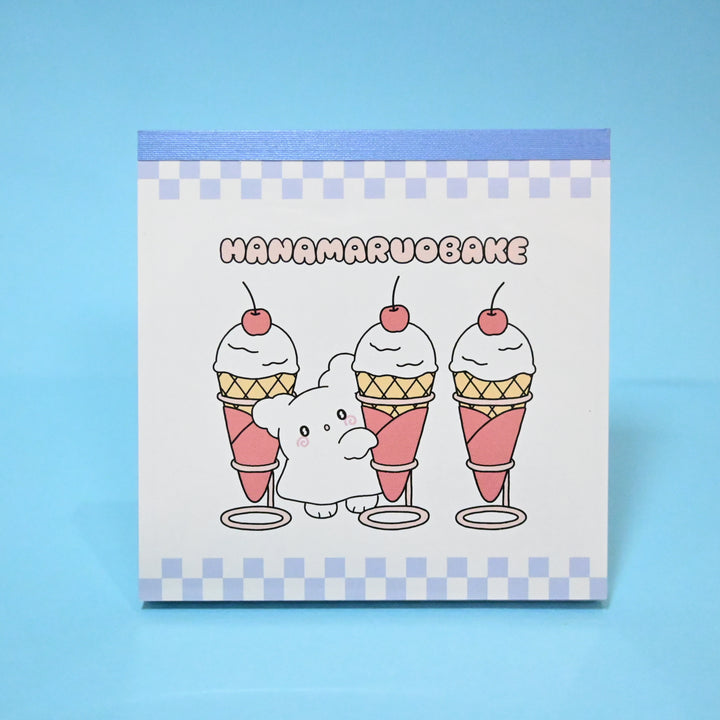 Hanamaruobake Blue Square Memo Pad