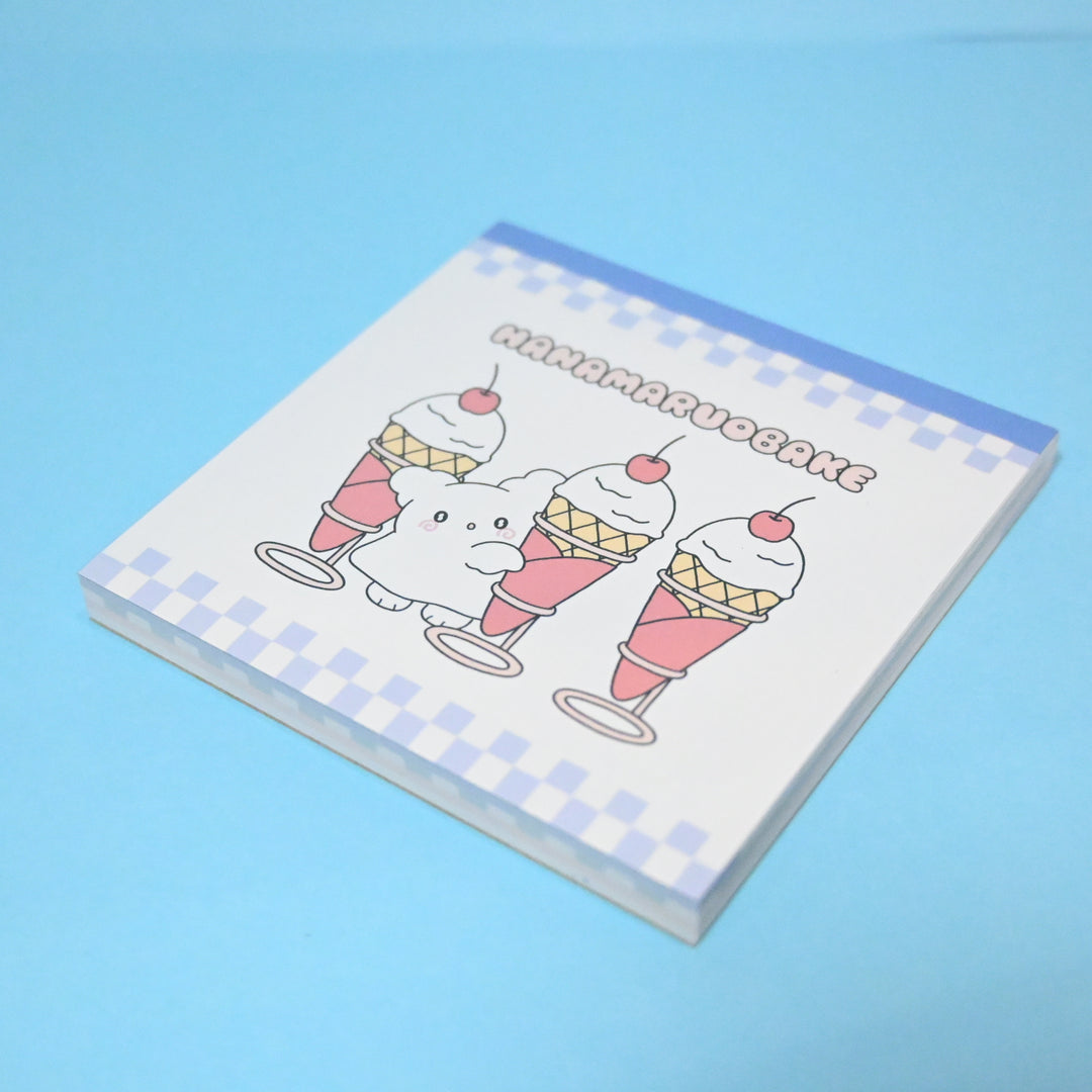 Hanamaruobake Blue Square Memo Pad