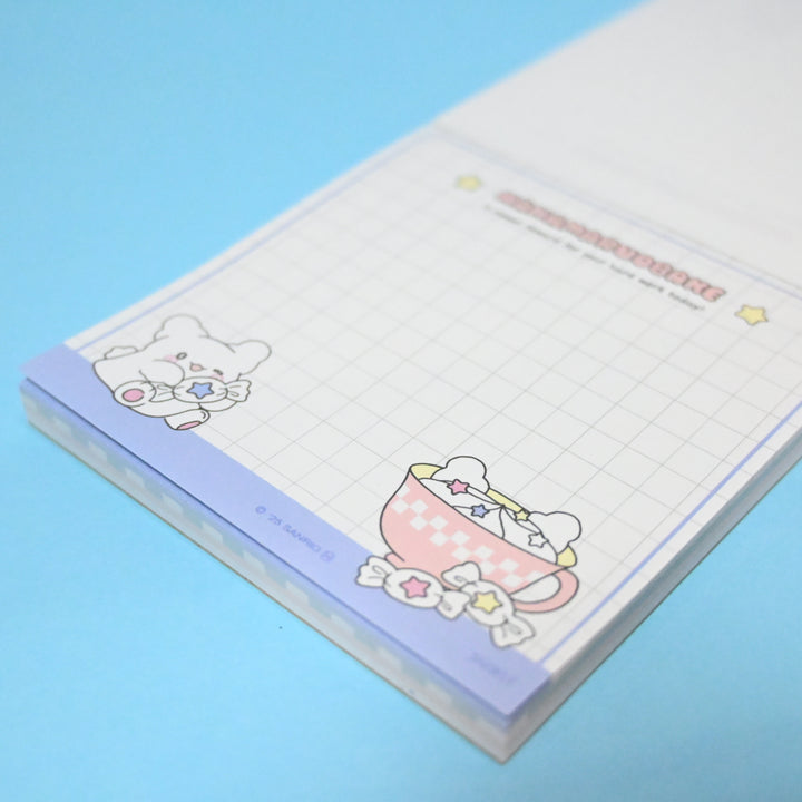 Hanamaruobake Blue Square Memo Pad