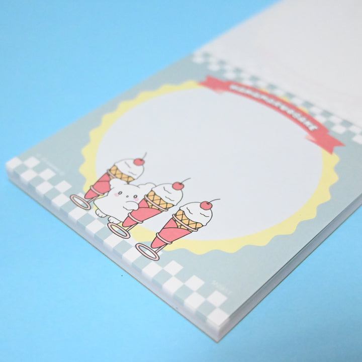 Hanamaruobake Blue Square Memo Pad