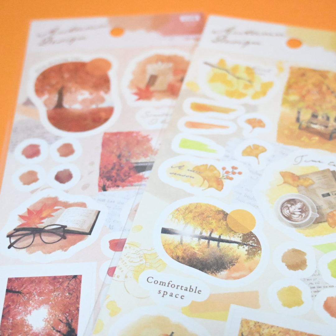 Synapse Japan Autumn Design Landscape Scenery Sticker Sheet Set (2 pcs.)