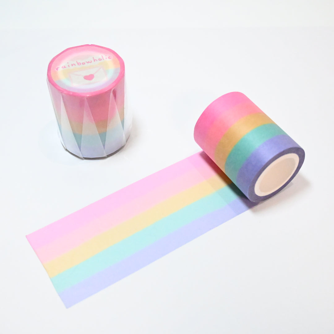 (MT048) Original Pastel Wide Rainbow Washi Tape 5cm