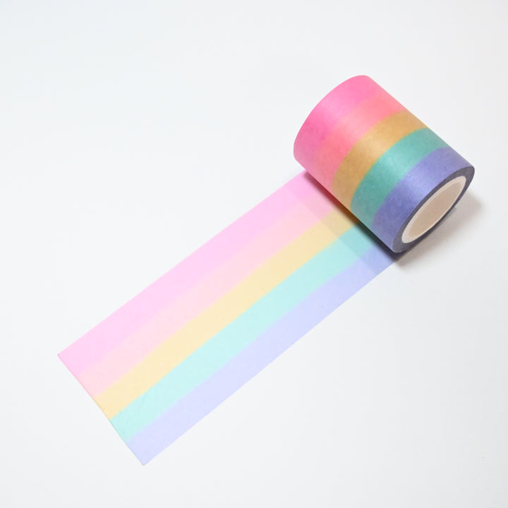 (MT048) Original Pastel Wide Rainbow Washi Tape 5cm