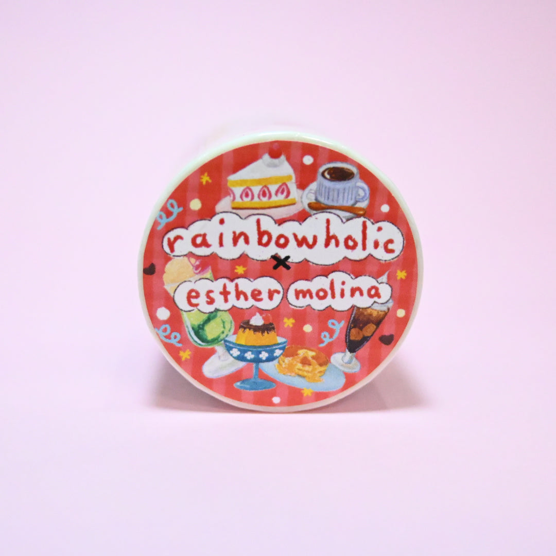 (MT049) Ruban Washi original Rainbowholic x Esther Molina, collaboration avec un café rétro japonais (5 cm de large)