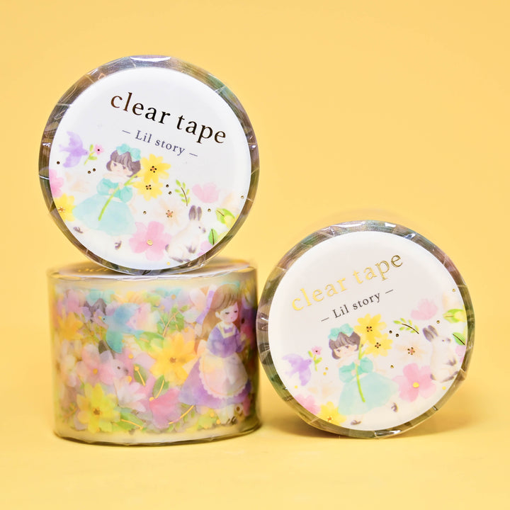 MINDWAVE Flower Stroll Foiled Clear Tape 3cm