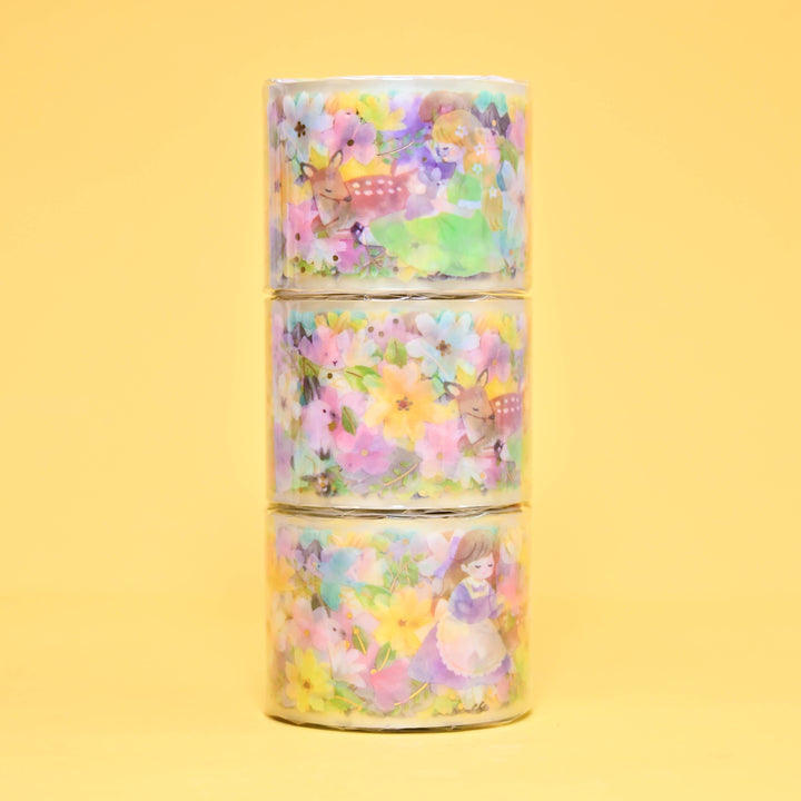 MINDWAVE Flower Stroll Foiled Clear Tape 3cm