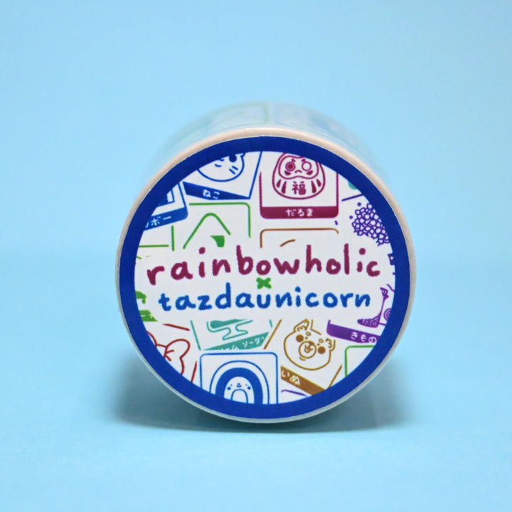 (MT116) Original Rainbowholic x Tazdaunicorn Rainbowholic Stamp Rally S1 3CM Easy Cut Washi Tape