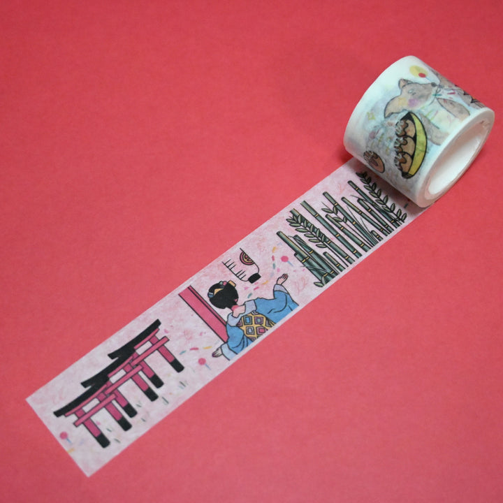 (MT046) Ruban Washi Rainbowholic x Tazdaunicorn Région du Kansai (Kyoto, Osaka, Nara, etc.) 3 cm