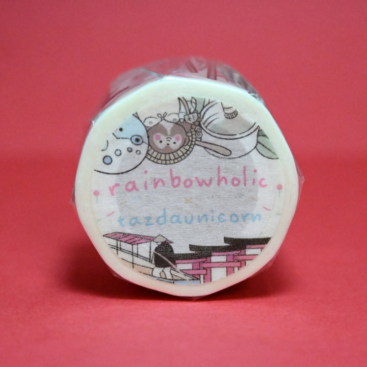 (MT046) Ruban Washi Rainbowholic x Tazdaunicorn Région du Kansai (Kyoto, Osaka, Nara, etc.) 3 cm