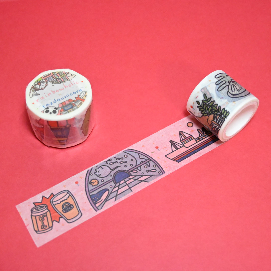 (MT094) Ruban Washi Yokohama Rainbowholic x Tazdaunicorn 3 cm