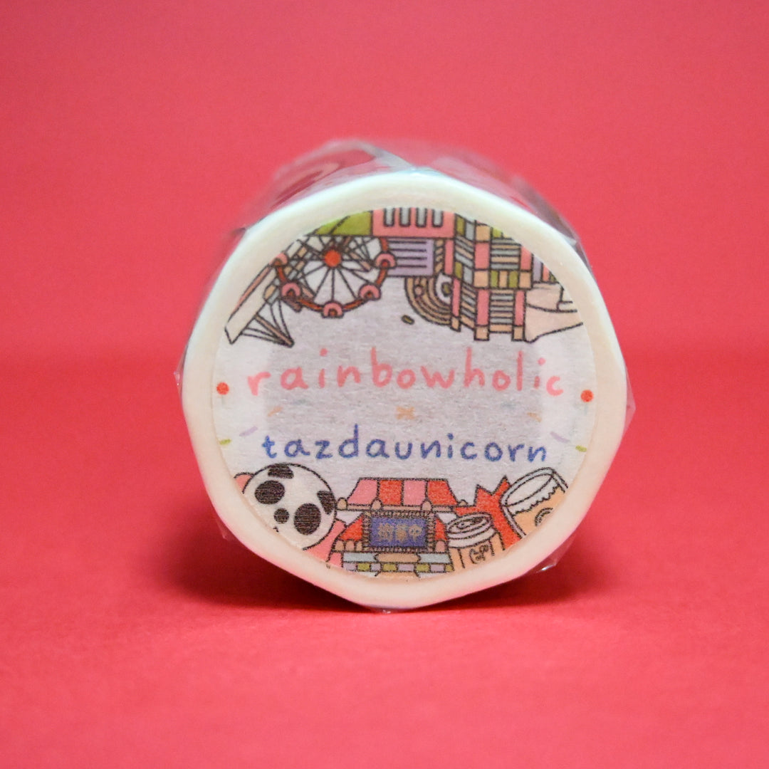 (MT094) Ruban Washi Yokohama Rainbowholic x Tazdaunicorn 3 cm