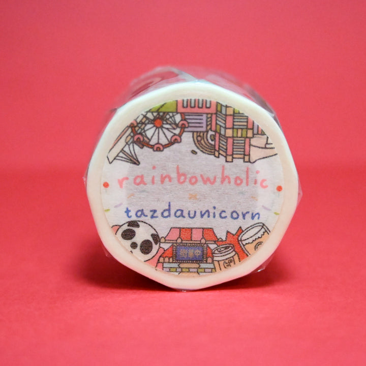 (MT094) Ruban Washi Yokohama Rainbowholic x Tazdaunicorn 3 cm