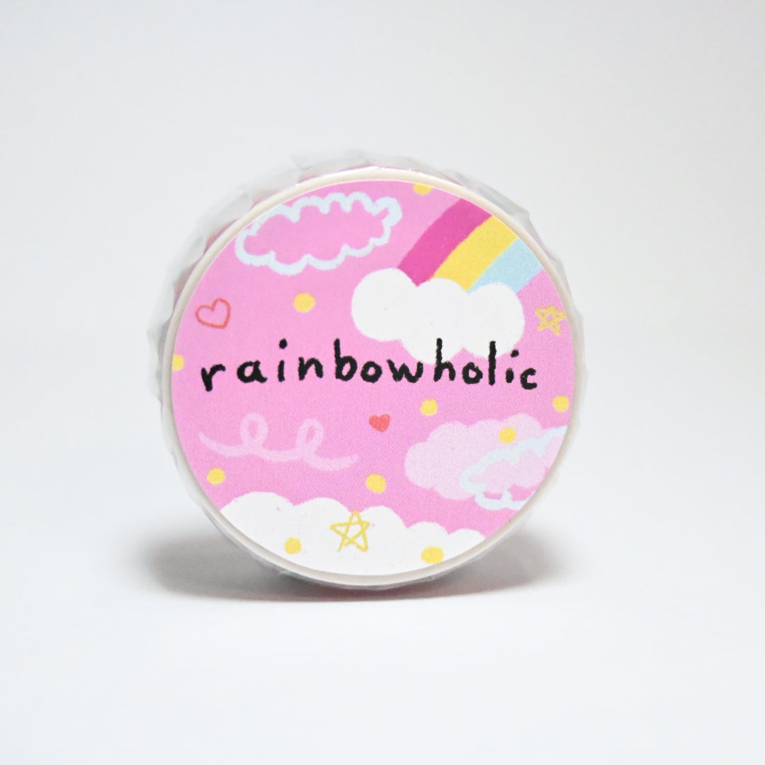 (MT002) Cinta washi original de arcoíris pastel