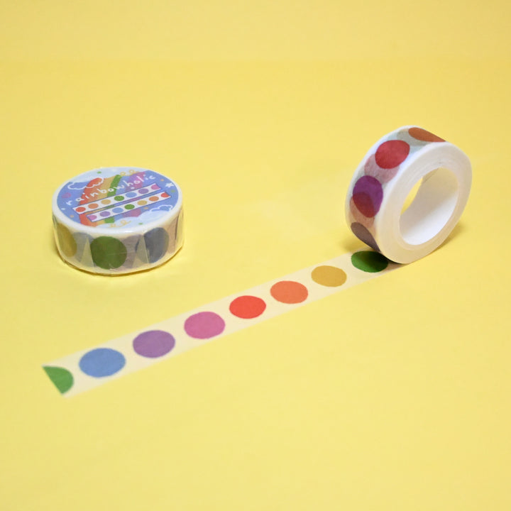 (MT019) Ruban Washi original en forme de cercle arc-en-ciel