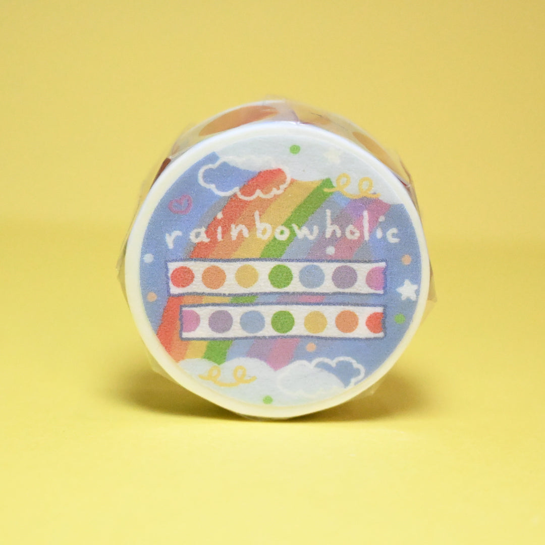 (MT019) Ruban Washi original en forme de cercle arc-en-ciel