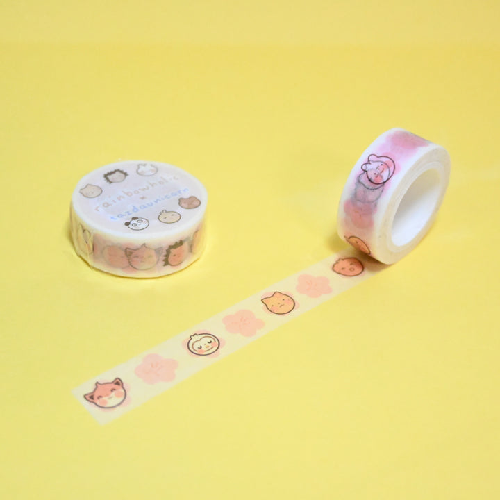 (MT039) Ruban Washi original en collaboration avec Sakura et Kawaii Animals Rainbowholic x Tazdaunicorn