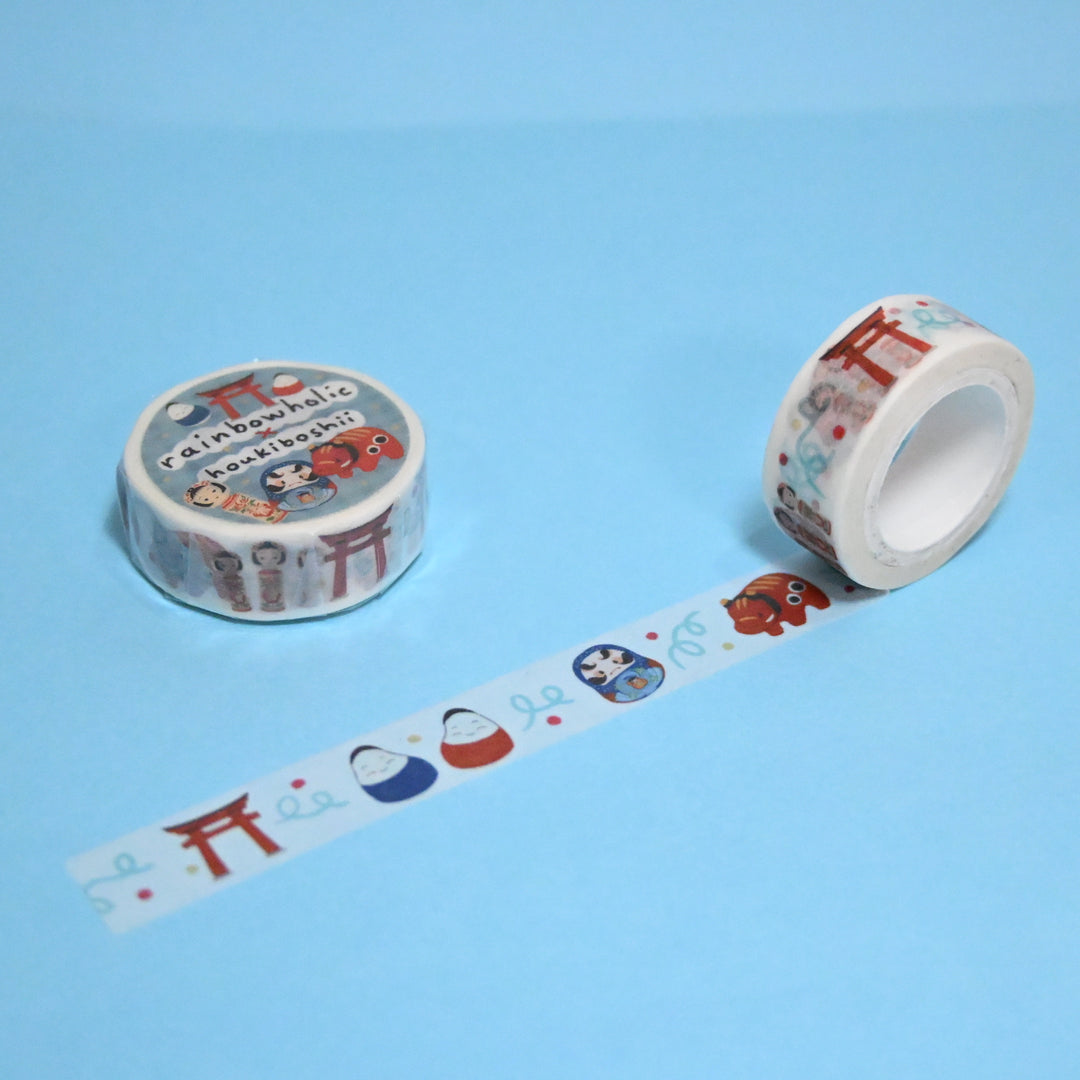 (MT035) Ruban Washi original de collaboration Houkiboshii x Rainbowholic Japan Travel (Tohoku Treasures)
