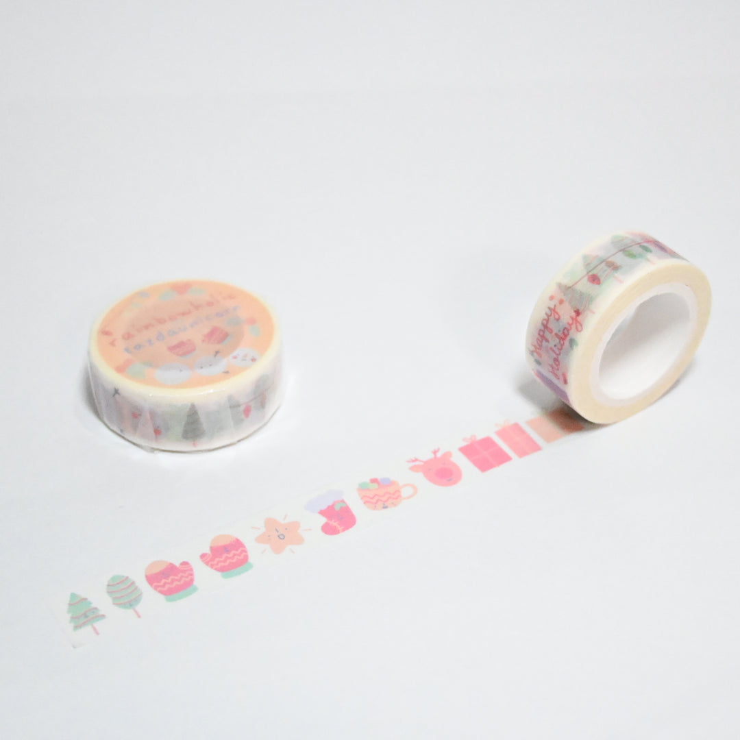 (MT034) Original Rainbowholic x Tazdaunicorn "Pastel Holidays" Collaboration Washi Tape
