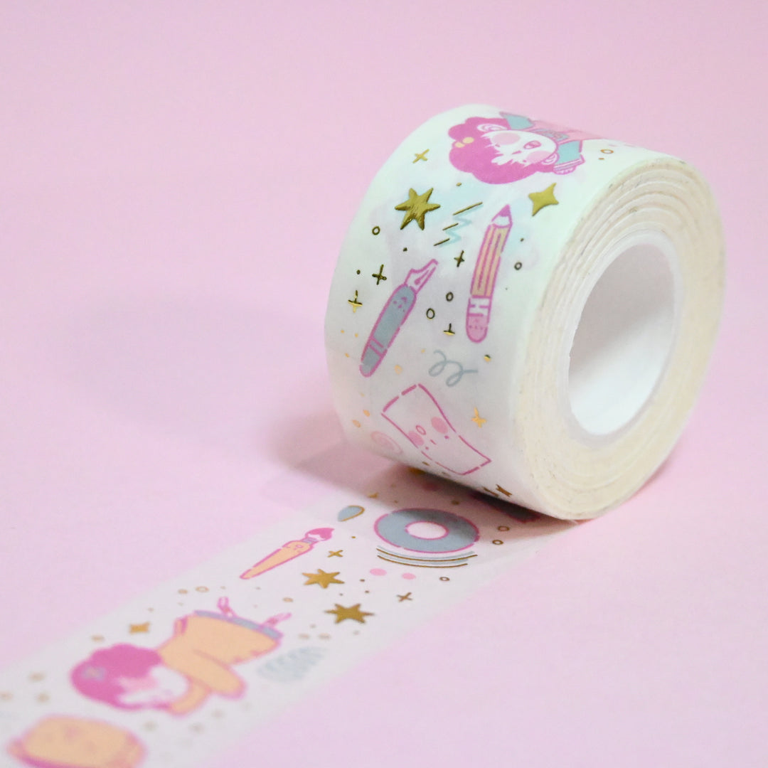(MT045) Rainbowholic x Tazdaunicorn 3cm Washi Tape (w/ releasing paper)