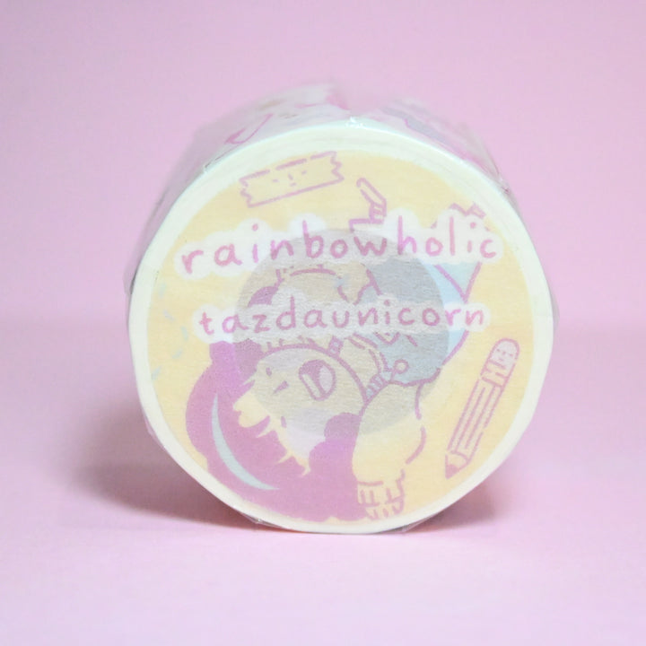 (MT045) Rainbowholic x Tazdaunicorn 3cm Washi Tape (w/ releasing paper)