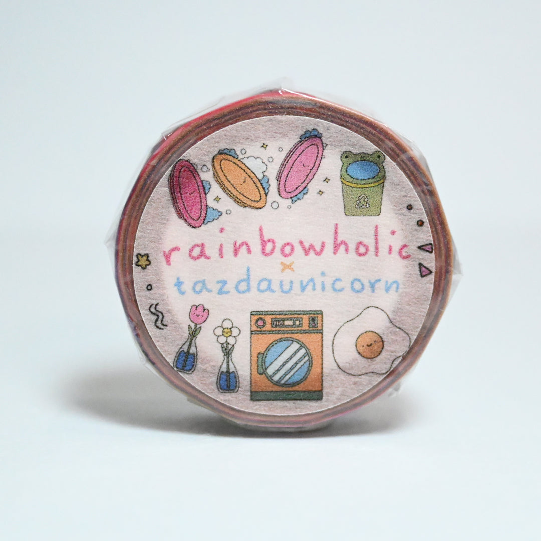 (MT079) Ruban Washi original Rainbowholic x Tazdaunicorn pour les tâches ménagères