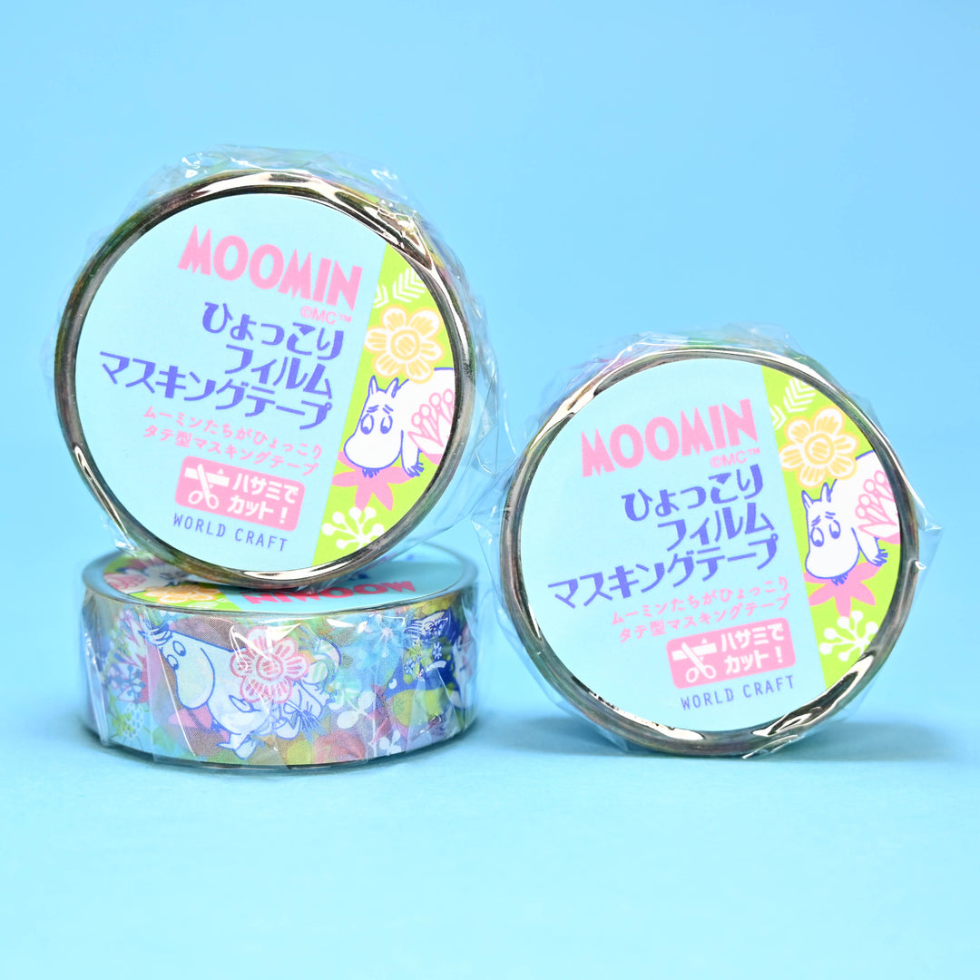 World Craft Moomin Colorful Flowers Semi-clear Film Tape