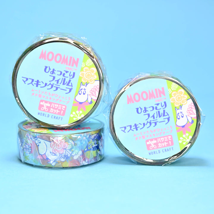 World Craft Moomin Colorful Flowers Semi-clear Film Tape